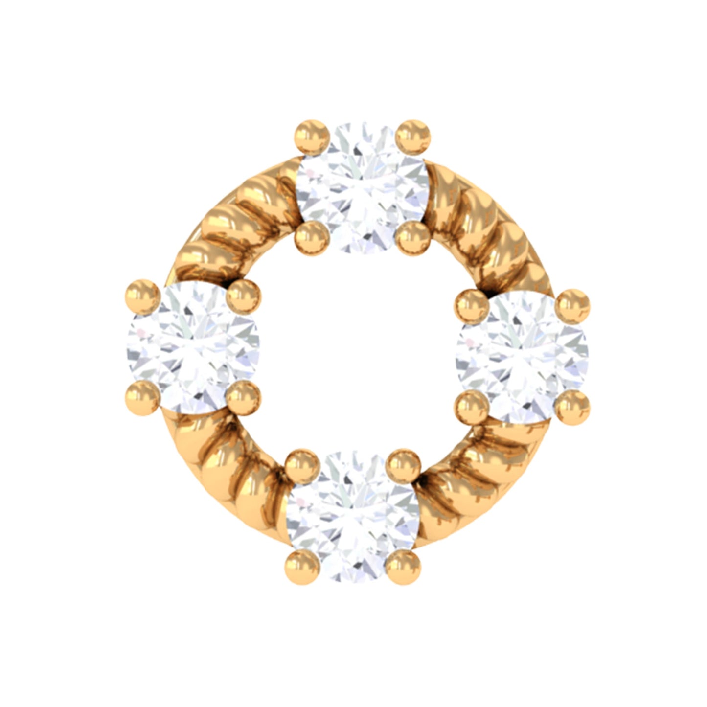 Certified Moissanite Circle Helix Earring with Twisted Rope