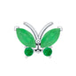 Natural Emerald Butterfly Earring for Cartilage Piercing