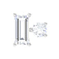 Baguette and Round Cut Moissanite Tragus Earring