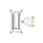 Baguette and Round Cut Moissanite Tragus Earring
