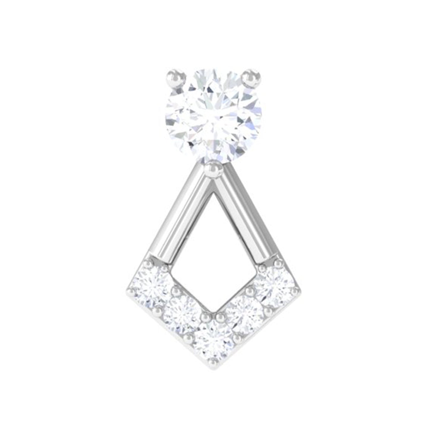 Certified Moissanite Geometric Earring for Tragus Piercing