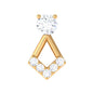 Certified Moissanite Geometric Earring for Tragus Piercing