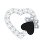 Certified Moissanite Paw and Heart Cartilage Earring with Enamel