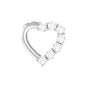 Genuine Diamond Open Heart Earring for Helix Piercing