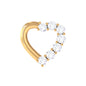 Genuine Diamond Open Heart Earring for Helix Piercing
