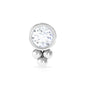 Minimalist Moissanite Beaded Helix Earring in Bezel Setting