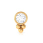 Minimalist Moissanite Beaded Helix Earring in Bezel Setting