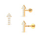 Minimal Diamond Arrow Forward Helix Earring