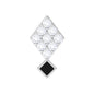 Genuine Diamond and Black Enamel Unique Helix Earring