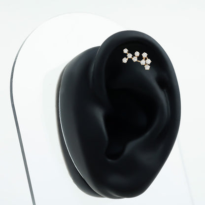 Diamond Sagittarius Zodiac Earring for Helix Piercing