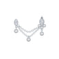 Certified Moissanite Double Chain Earring for Helix Piercing
