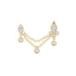 Certified Moissanite Double Chain Earring for Helix Piercing
