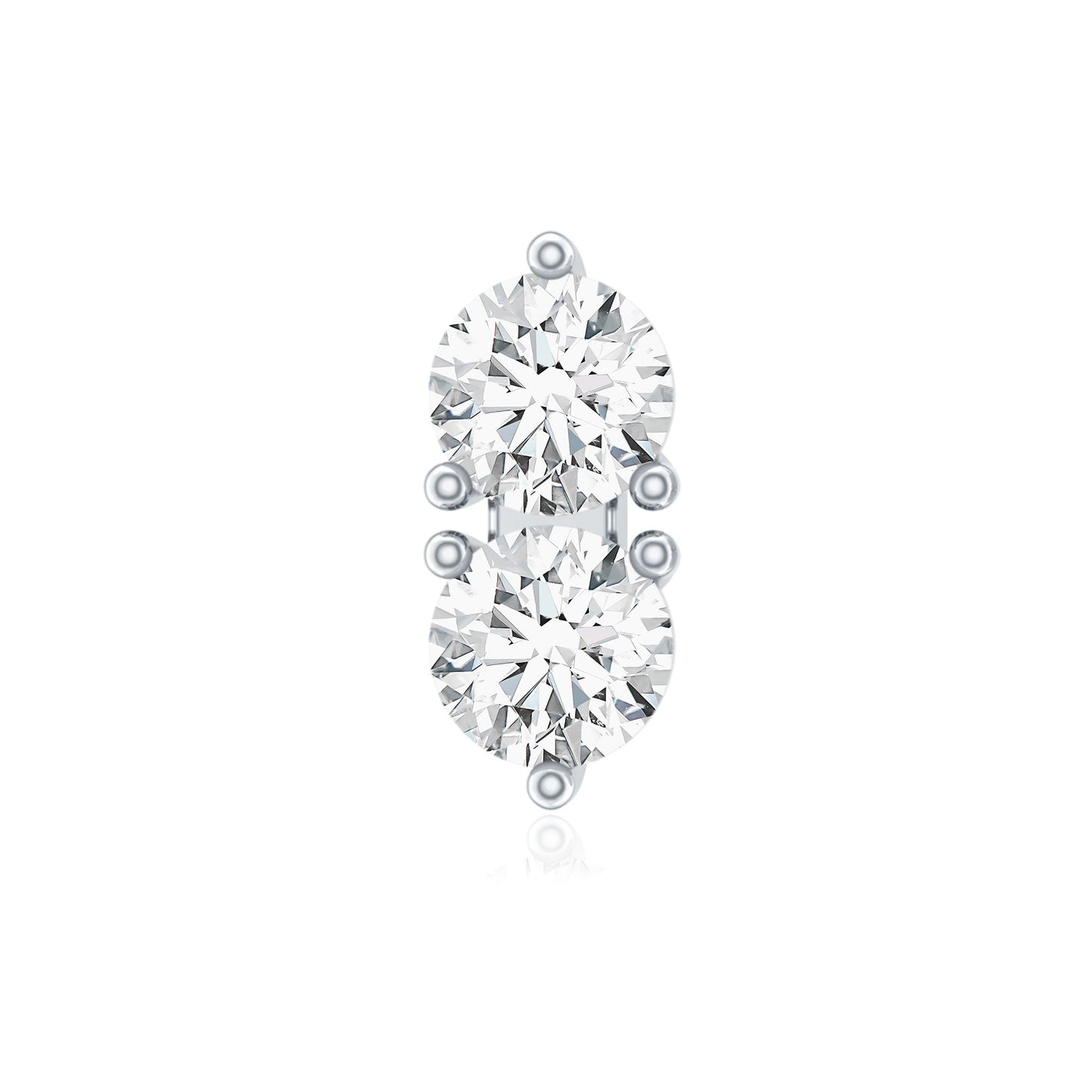 Minimalist Moissanite 2 Stone Earring for Tragus Piercing