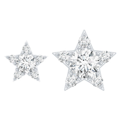 Moissanite Star Earring for Helix Piercing