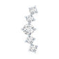 Certified Moissanite Curved Crawler Earring with Flat Back