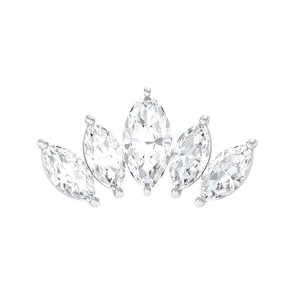 Marquise Moissanite Leaf Ear Crawler Earring