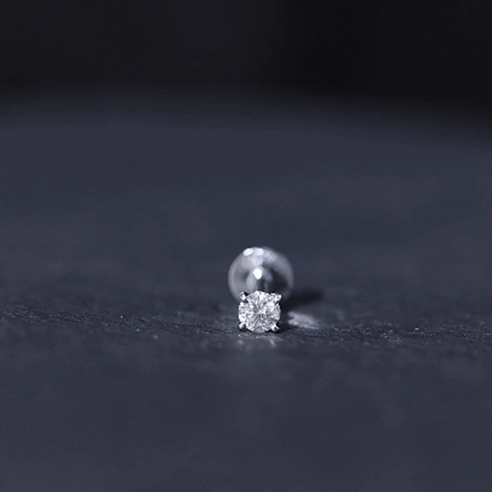 Minimalist Peg Head Set Diamond Nose Pin Stud