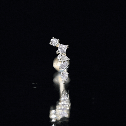Unique Diamond Crawler Earring for Helix Piercing