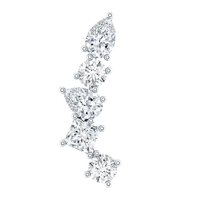 Unique Diamond Crawler Earring for Helix Piercing