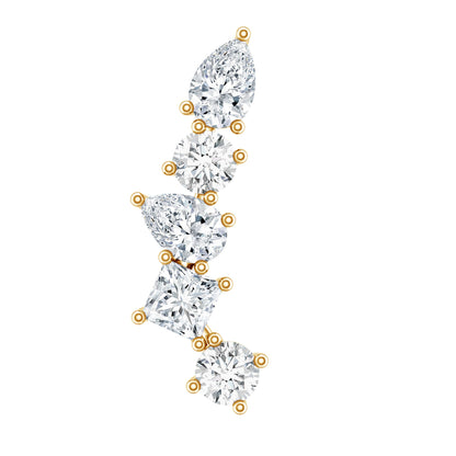 Unique Diamond Crawler Earring for Helix Piercing