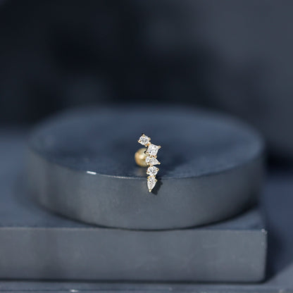 Unique Diamond Crawler Earring for Helix Piercing