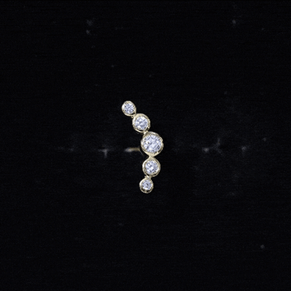 Graduated Diamond Ear Climber Earring in Bezel Setting