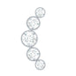 Graduated Diamond Ear Climber Earring in Bezel Setting