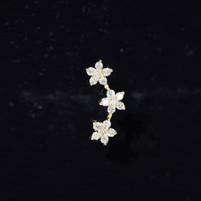 Helix Flower Crawler Earring with Diamond
