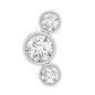 Bezel Set Diamond Three Stone Earring for Helix Piercing