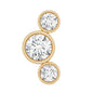 Bezel Set Diamond Three Stone Earring for Helix Piercing