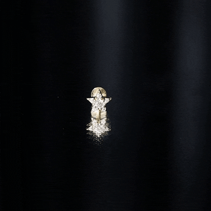 Minimal Diamond Star Celestial Earring for Helix Piercing