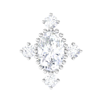 Vintage Inspired Oval Diamond Cartilage Earring