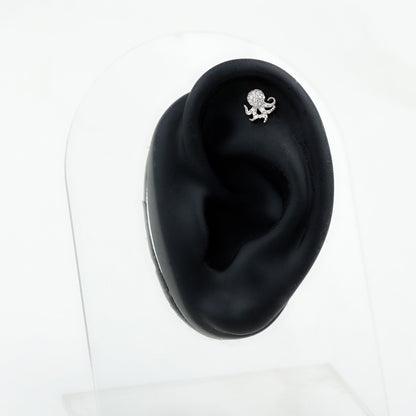 Diamond Octopus Earring with Flat Back