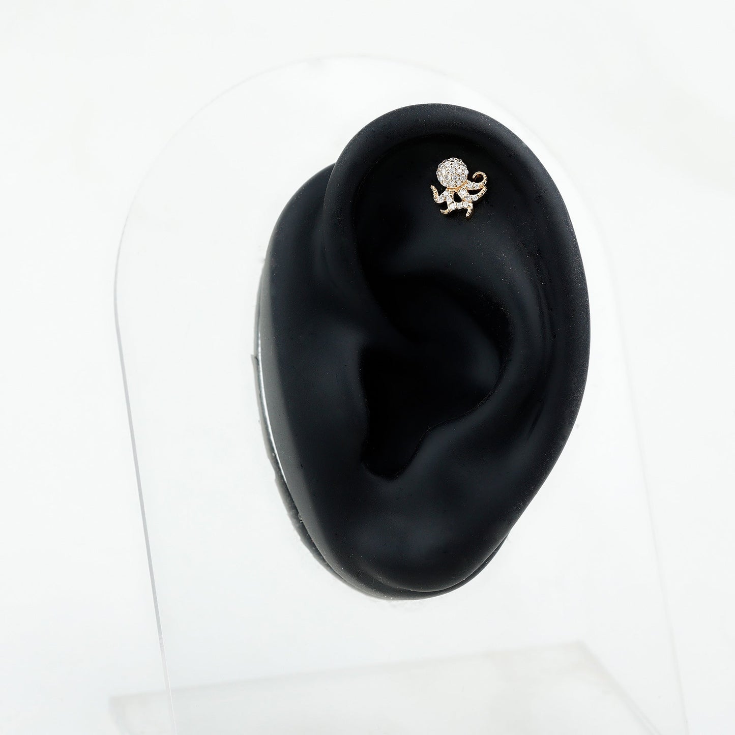 Diamond Octopus Earring with Flat Back