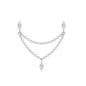 Marquise Diamond Double Piercing Earring with Dangling Chain