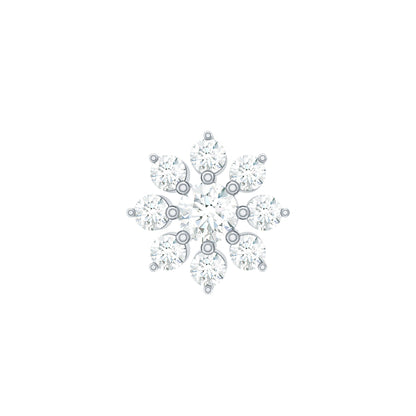 Sparkling Diamond Flower Cartilage Earring with Flat Back