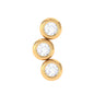 Three Diamond Curved Helix Earring in Bezel Setting