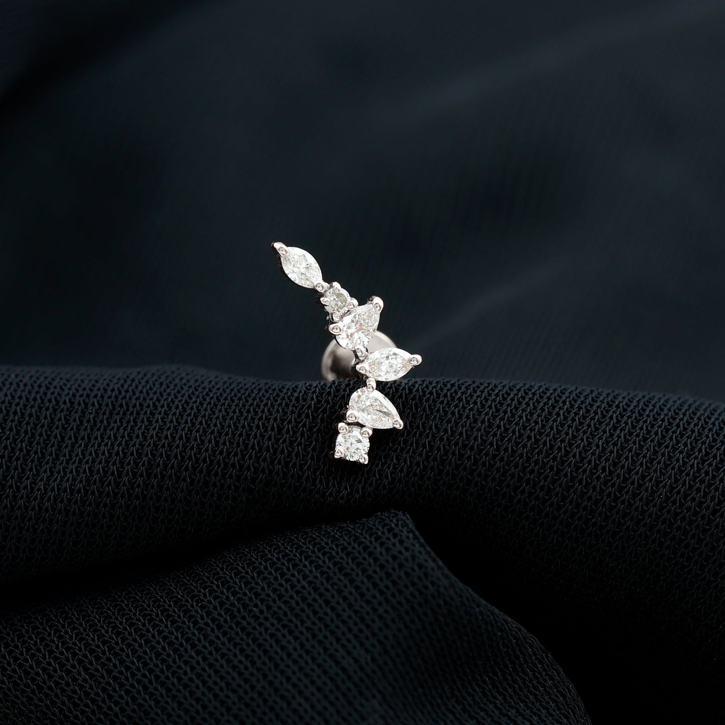 Unique Diamond Ear Crawler Earring for Helix Piercing