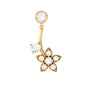 Diamond Floral Drop Earring for Cartilage Piercing