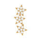 Diamond 3 Star Crawler Earring for Cartilage Piercing