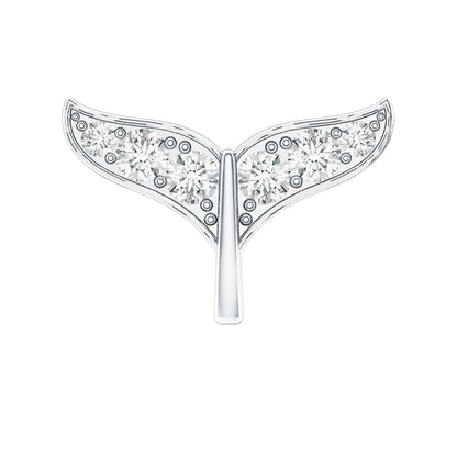 Certified Diamond Whale Tail Earring for Helix Piercing