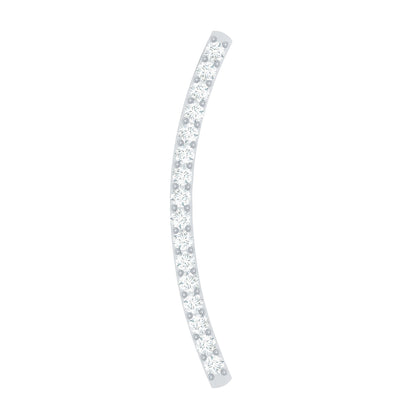 Pave Set Diamond Curved Bar Earring for Cartilage Piercing