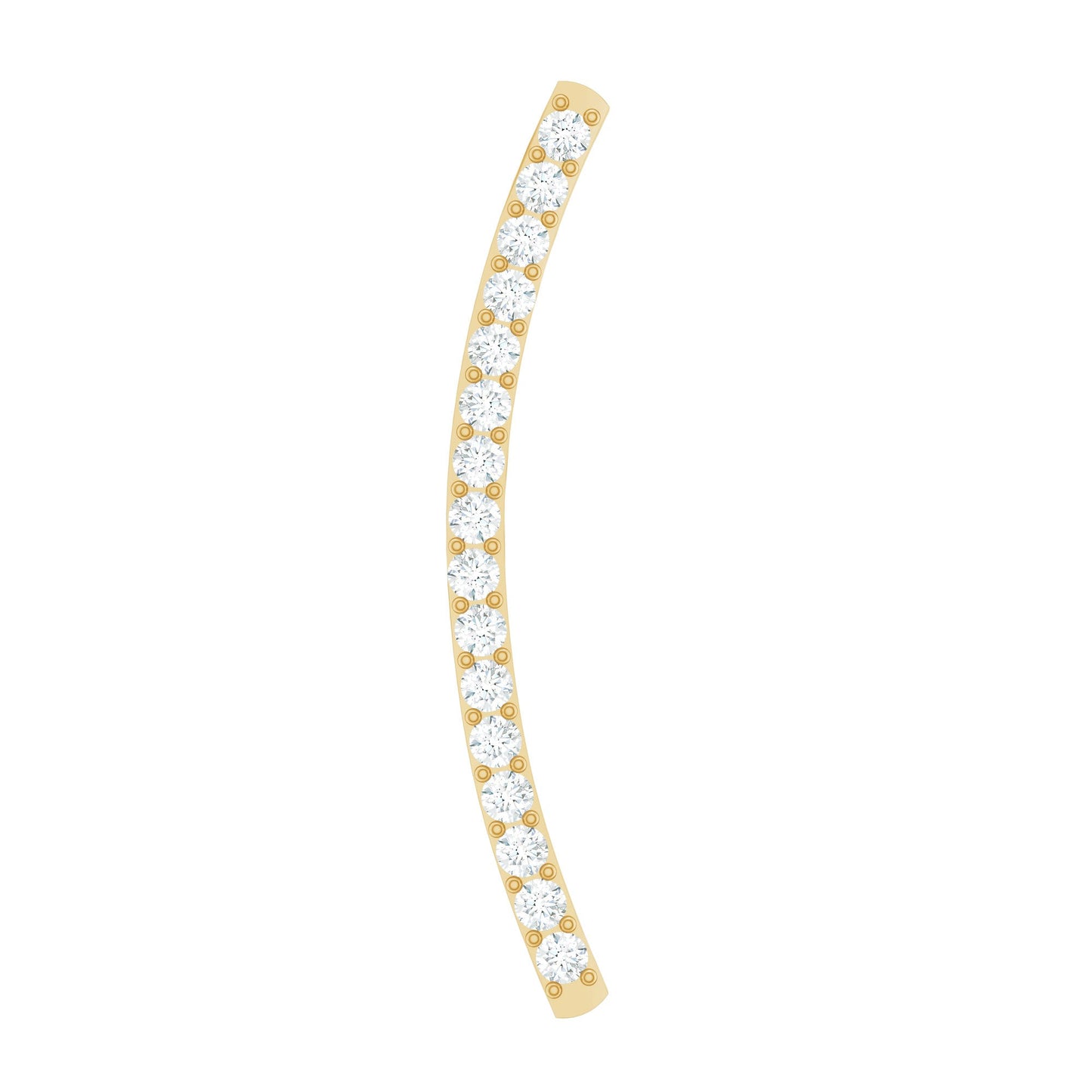 Pave Set Diamond Curved Bar Earring for Cartilage Piercing