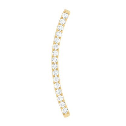 Pave Set Diamond Curved Bar Earring for Cartilage Piercing
