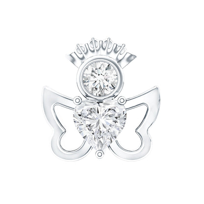 Heart Diamond Angel Earring for Helix Piercing