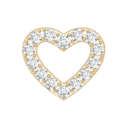 Cute Diamond Open Heart Earring for Helix Piercing