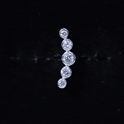 Graduated Style Diamond Crawler Earring for Helix Piercing