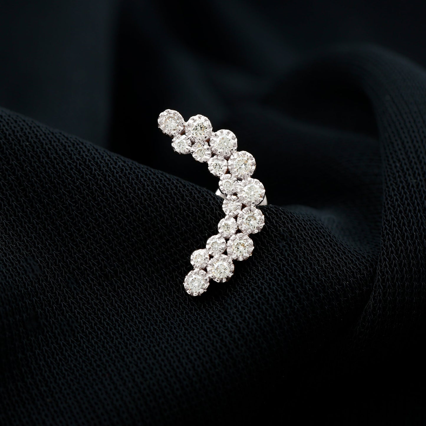 Diamond Curved Crawler Earring in Bezel Set