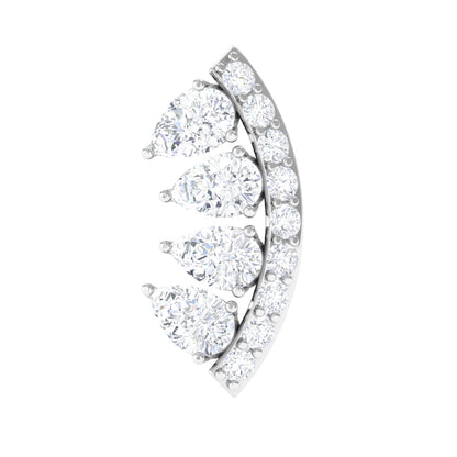 Natural Diamond Curved Cartilage Earring with Flat Back