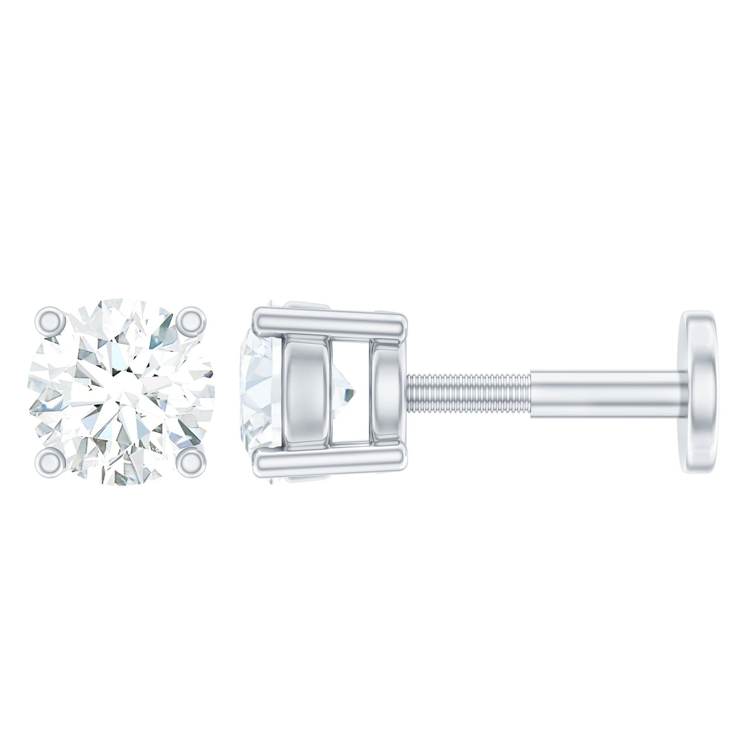 Minimalist Diamond Solitaire Earring for Tragus Piercing